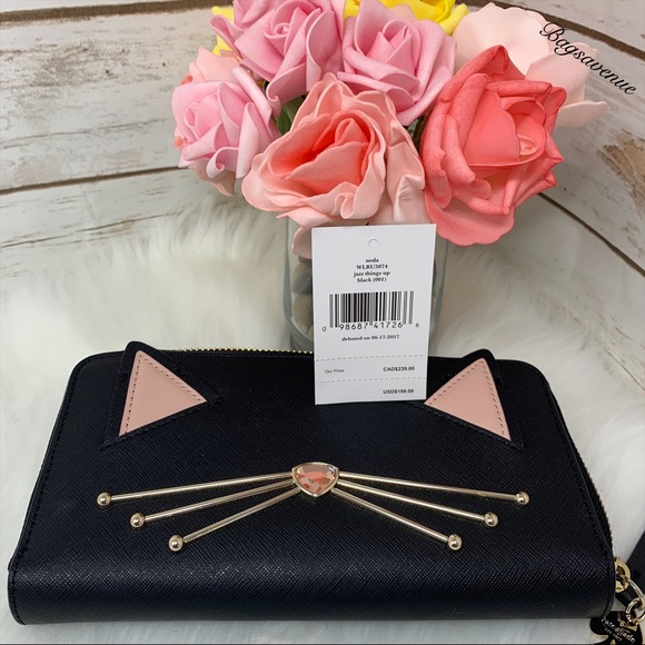 Kate spade Jazz things Up cat Wallet Black Leather - Picture 3 of 8